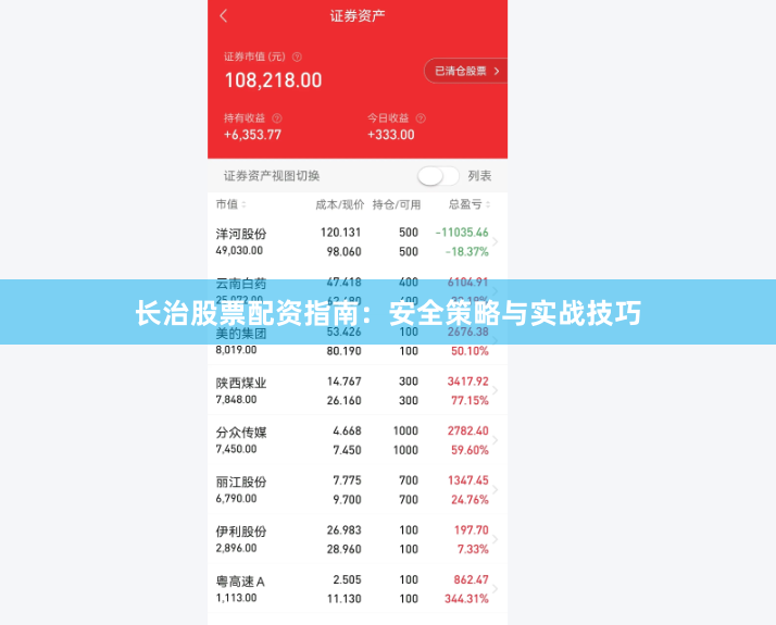 长治股票配资指南：安全策略与实战技巧